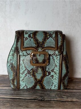 Brahmin Margo Turquoise Stone Tecoma Leather Crossbody --NWT snake western